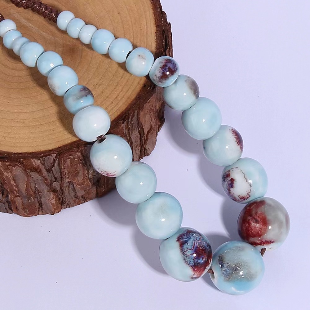 Women's Boho Hippie Chunky Ceramic Beads Necklace